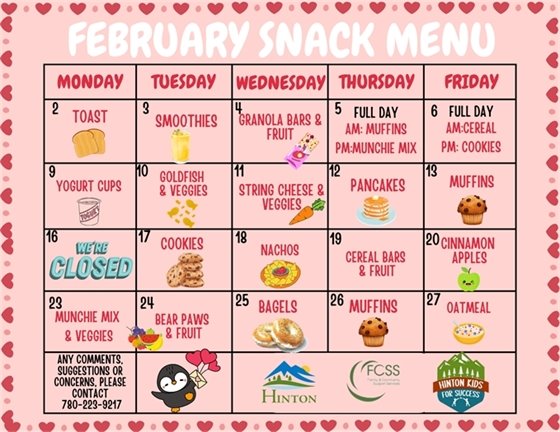 February snack menu