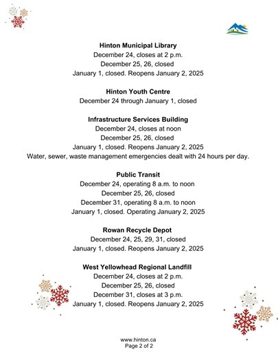 Holiday hours p1