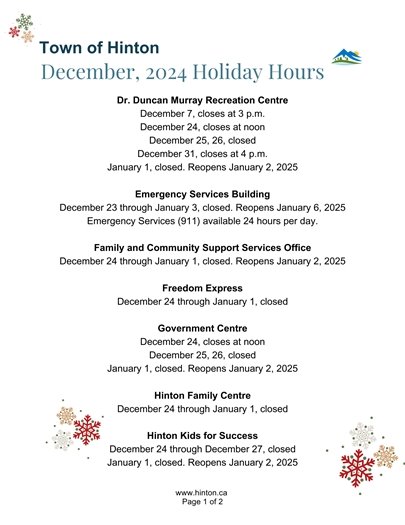 Holiday hours